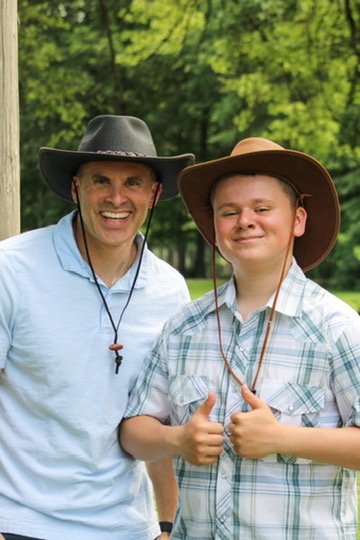 Father and son on the ranch